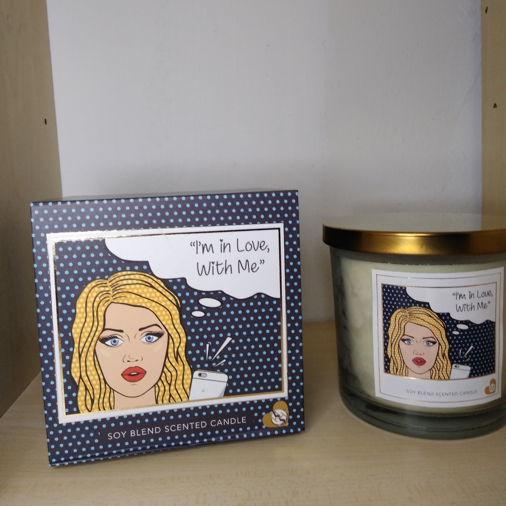"I'm in Love with Me!" Pop Art Soy Candle 14oz Glass Jar